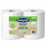Czyściwo papierowe BulkySoft Comfort De-Inked, 2 warstwy, kolor biały, celuloza z recyklingu, długość roli 400 m - 2 rolki
