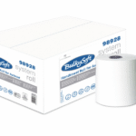 Ręcznik papierowy w roli autocut PRO BulkySoft, 2 warstwy, wysokość 19,5 cm, średnica 19 cm, kolor biały, celuloza, długość 150m, 6 rolek/op.