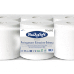 Ręcznik papierowy w roli centralnego dozowania midi BulkySoft Premium, 2 warstwy, kolor biały, celuloza, długość 150m 6 rolek/op.