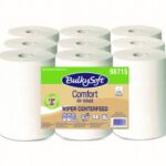 Ręcznik papierowy w roli centralnego dozowania mini BulkySoft Comfort De-inked, 2 warstwy, kolor biały, celuloza z recyklingu, długość 60m - 9 rolek/op.