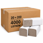 Ręczniki papierowe ZZ szare 4000 szt. 25 × 20 cm 1-warstwowe