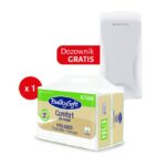Zestaw dozownik do papieru toaletowego w składce 01352 (1szt.)+ papier toaletowy w składce, ilość listków 6000 szt. o symb. 67584 (1 opakowanie).