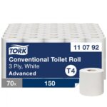 Papier toaletowy Tork Premium, 3 warstwy, kolor biały, makulatura, 19,4m, 70 rolek/op. system T4
