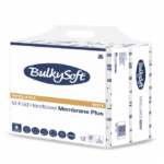 Ręcznik papierowy BulkySoft Premium składany typu M-Fold ULTRA 4 panelowy, 3 warstwy, kolor biały, celuloza, Membrane Plus 1800 szt./kart